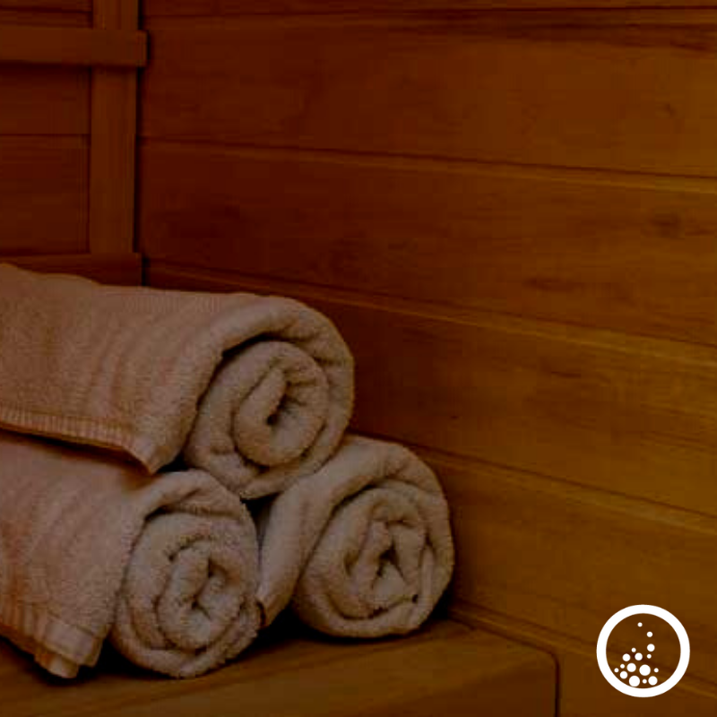 infrared sauna with towels